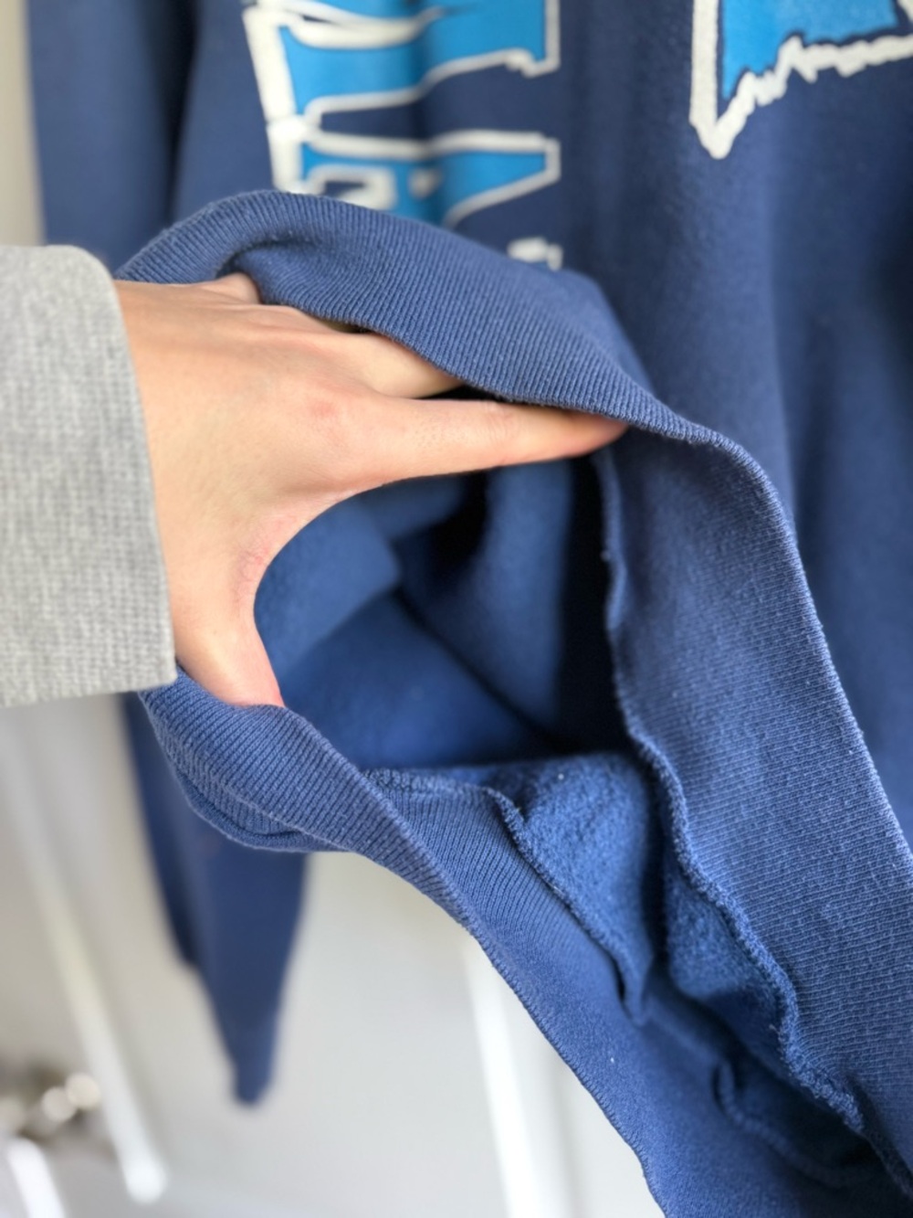 Tultex vintage Navy Crewneck Sweatshirt with Light Blue Maine Graphic - Picture 6 of 9